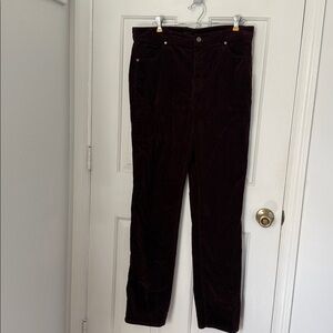 Talbots Straight-Leg Corduroy Pants — Dark Burgundy